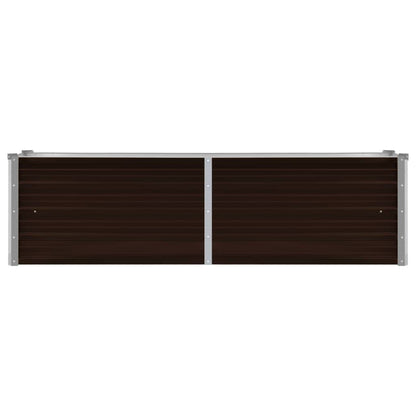 Canteiro elevado de jardim aço galvanizado 160x40x45cm castanho