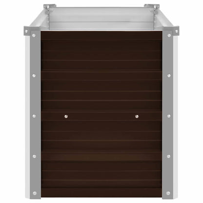 Canteiro elevado de jardim aço galvanizado 160x40x45cm castanho