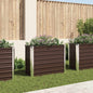Canteiro elevado de jardim aço galvanizado 100x40x77cm castanho