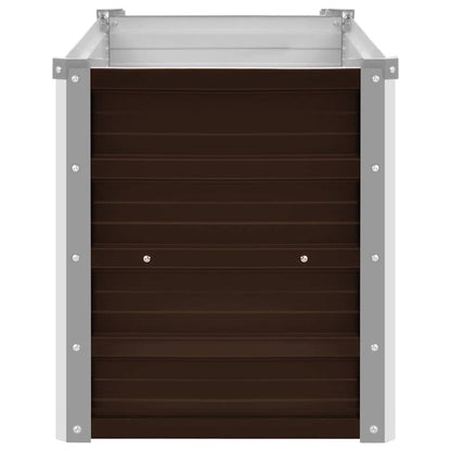 Canteiro elevado de jardim aço galvanizado 100x40x45cm castanho