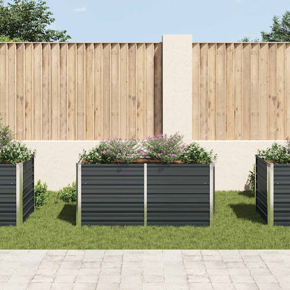 Canteiro jardim elevado 160x80x77 cm aço galvanizado antracite