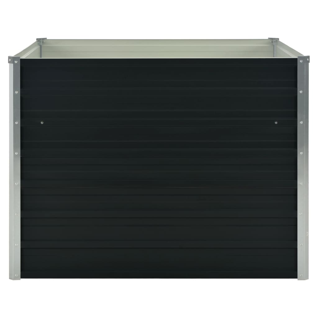 Canteiro jardim elevado 100x100x77 cm aço galvanizado antracite