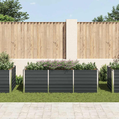 Canteiro elevado jardim aço galvanizado 240x80x77 cm antracite