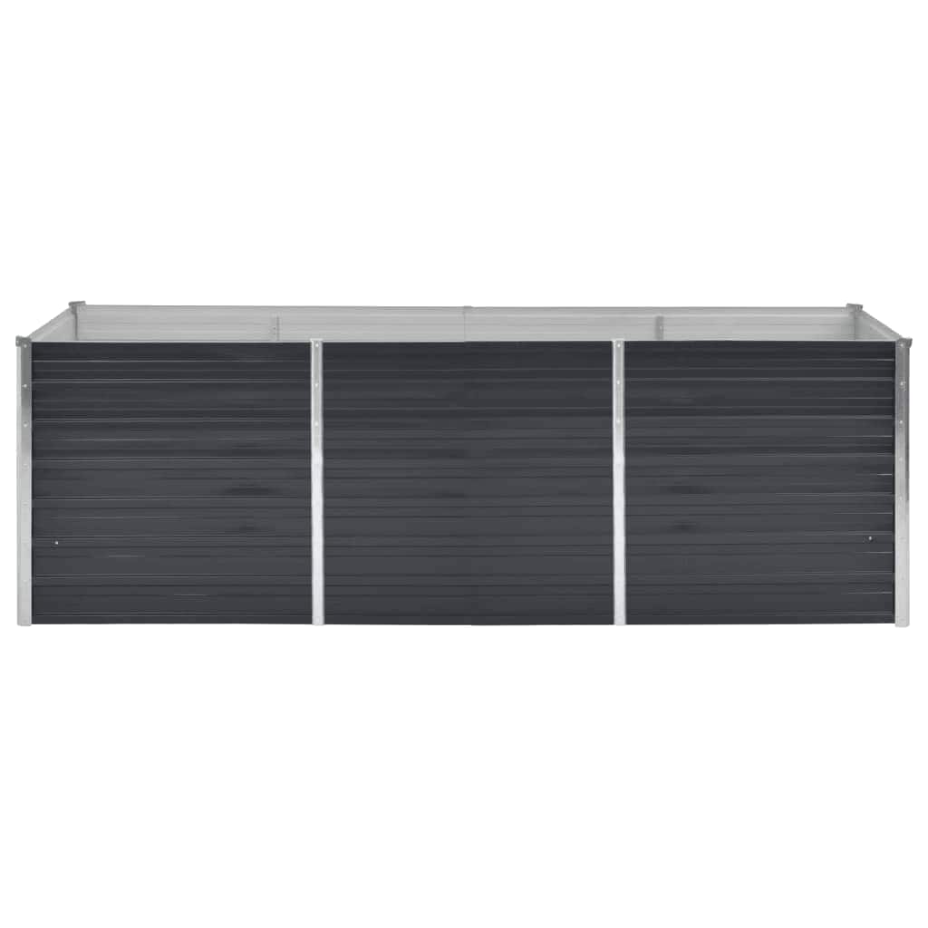 Canteiro elevado jardim aço galvanizado 240x80x77 cm antracite