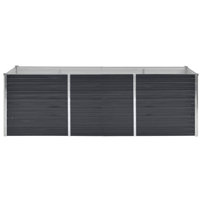 Canteiro elevado jardim aço galvanizado 240x80x77 cm antracite