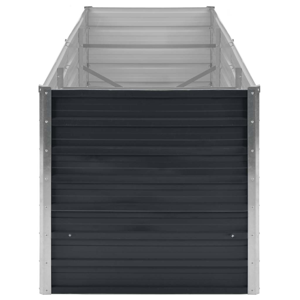 Canteiro elevado jardim aço galvanizado 240x80x77 cm antracite