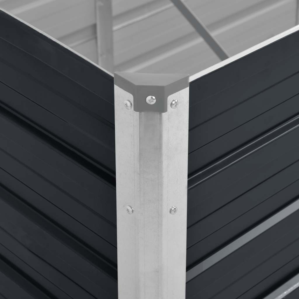 Canteiro elevado jardim aço galvanizado 240x80x77 cm antracite