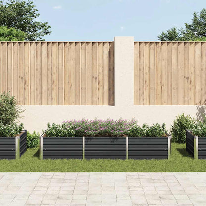Canteiro elevado jardim aço galvanizado 240x80x45cm antracite