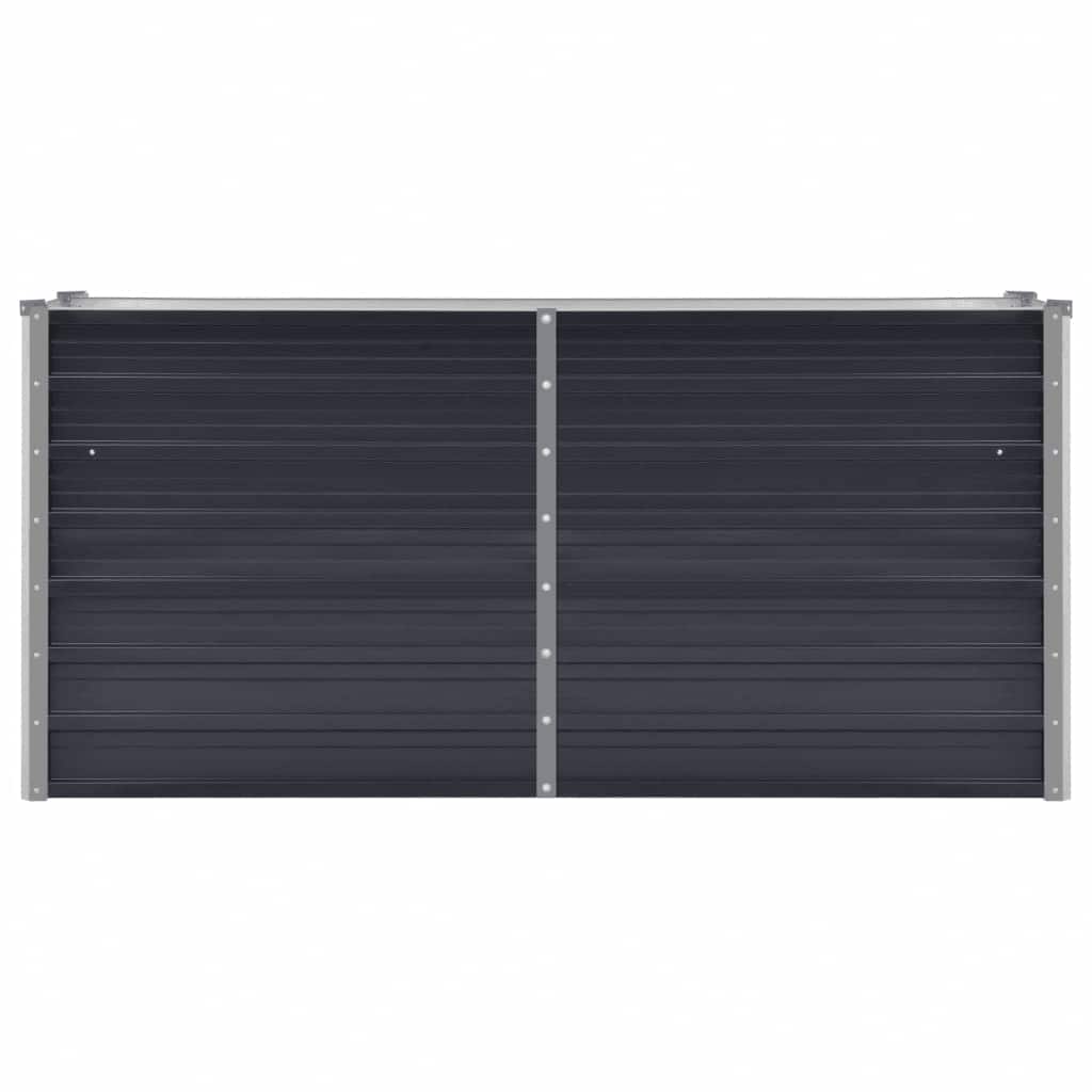 Canteiro elevado jardim aço galvanizado 160x40x77cm antracite