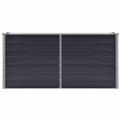 Canteiro elevado jardim aço galvanizado 160x40x77cm antracite