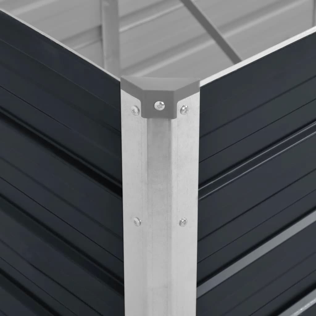 Canteiro elevado jardim aço galvanizado 160x40x77cm antracite
