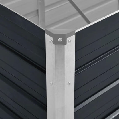 Canteiro elevado jardim aço galvanizado 160x40x77cm antracite