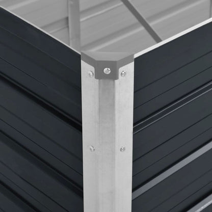Canteiro elevado jardim aço galvanizado 160x40x45 cm antracite