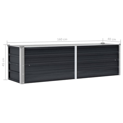 Canteiro elevado jardim aço galvanizado 160x40x45 cm antracite