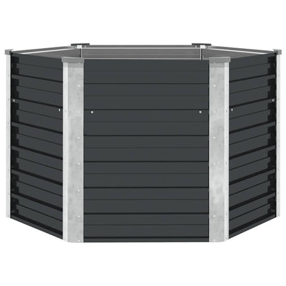 Canteiro elevado jardim aço galvanizado 129x129x77 cm antracite