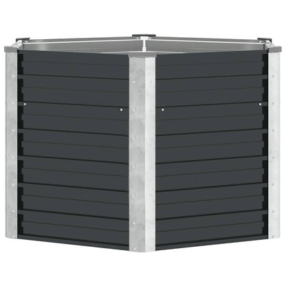 Canteiro elevado jardim aço galvanizado 129x129x77 cm antracite