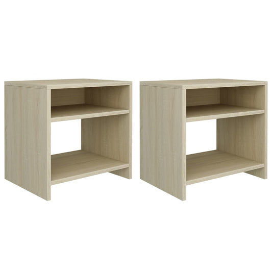 Mesas de cabeceira 2 pcs derivados de madeira carvalho sonoma