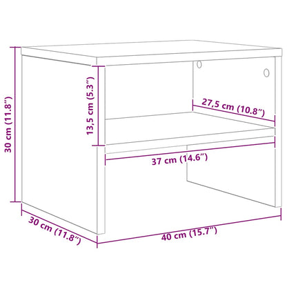 Mesas-de-cabeceira 2 pcs 40x30x30 cm contraplacado branco