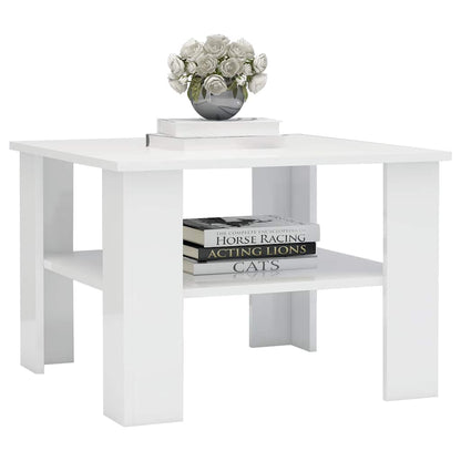 Mesa de centro derivados de madeira branco brilhante