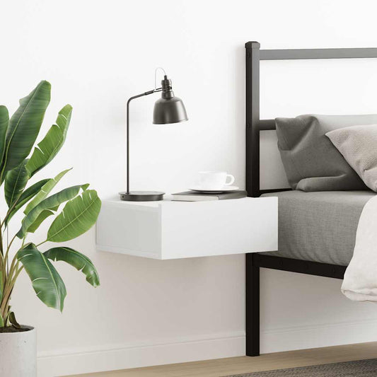 Mesa de cabeceira suspensa 40x30x15 cm derivados madeira branco