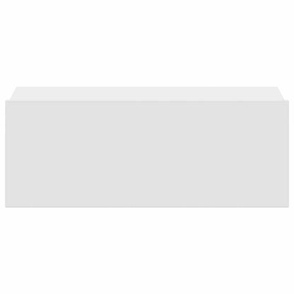 Mesas de cabeceira flutuantes 2 pcs derivados de madeira branco