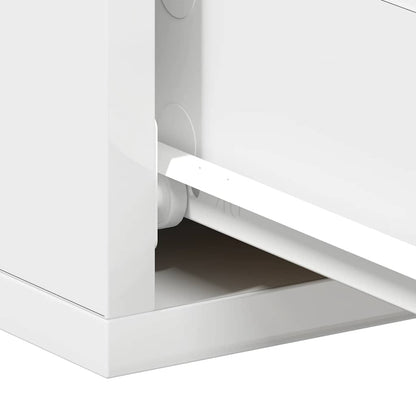 Mesas de cabeceira flutuantes 2 pcs derivados de madeira branco