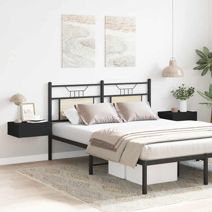 Mesa de cabeceira suspensa 2 pcs derivados de madeira preto
