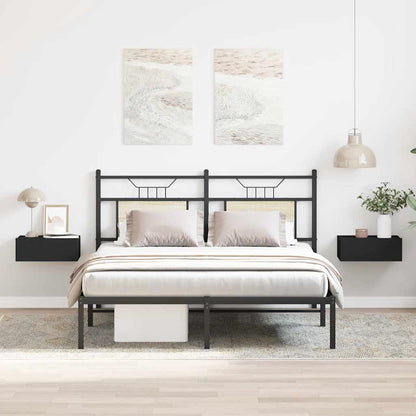 Mesa de cabeceira suspensa 2 pcs derivados de madeira preto