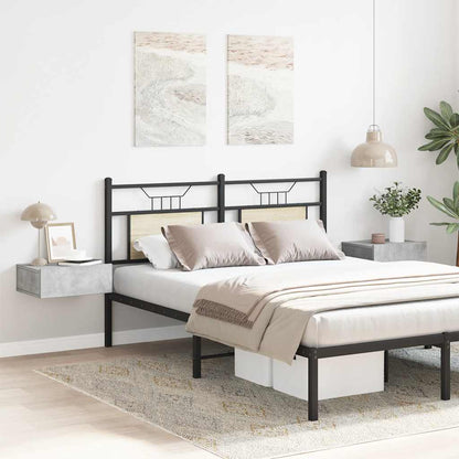 Mesa cabeceira suspensa 2pcs derivados madeira cinzento cimento