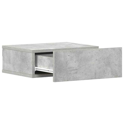 Mesa cabeceira suspensa 2pcs derivados madeira cinzento cimento
