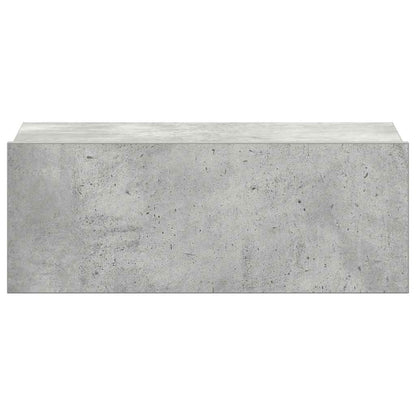 Mesa cabeceira suspensa 2pcs derivados madeira cinzento cimento