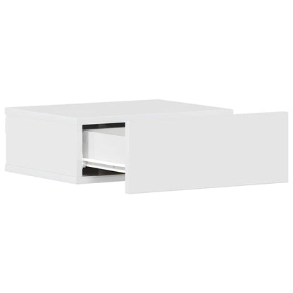Mesas de cabeceira suspensas 2 pcs 40x30x15 cm branco brilhante