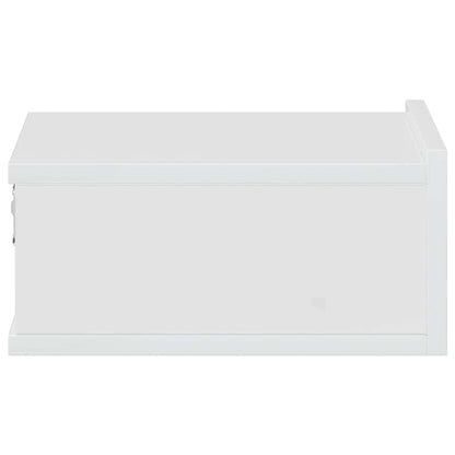 Mesas de cabeceira suspensas 2 pcs 40x30x15 cm branco brilhante