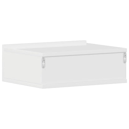 Mesas de cabeceira suspensas 2 pcs 40x30x15 cm branco brilhante