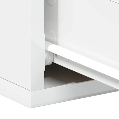Mesas de cabeceira suspensas 2 pcs 40x30x15 cm branco brilhante