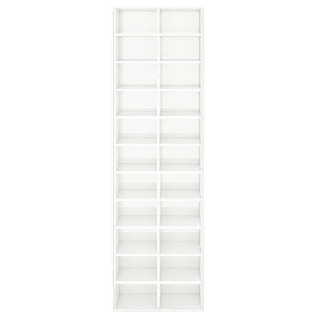 Armário para sapatos 54x34x183cm contraplacado branco brilhante