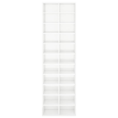 Armário para sapatos 54x34x183cm contraplacado branco brilhante