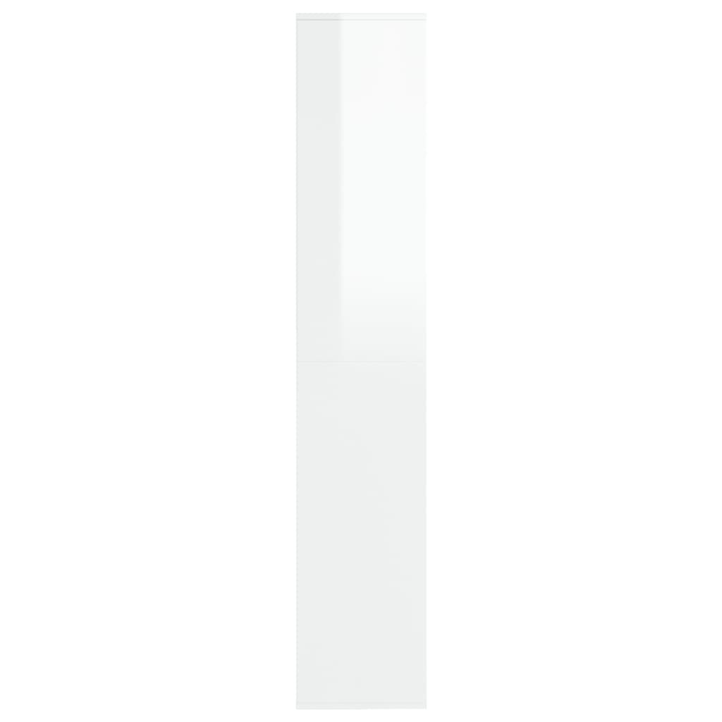 Armário para sapatos 54x34x183cm contraplacado branco brilhante