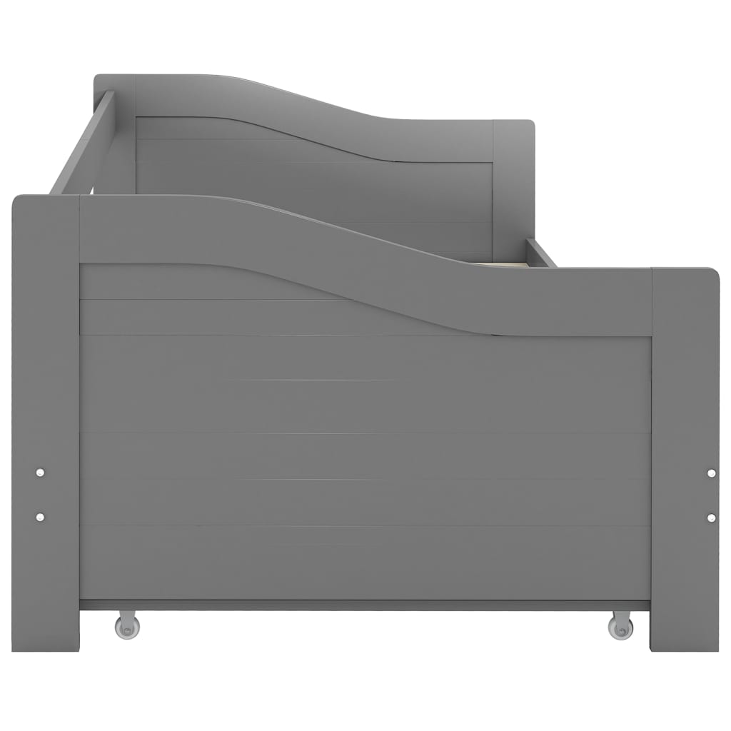 Estrutura sofá-cama de puxar 90x200 cm madeira pinho cinzento