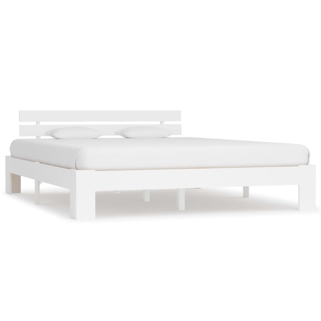 Estrutura de cama com cabeceira 180x200cm pinho maciço branco