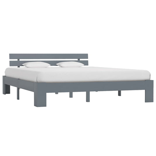 Estrutura de cama 180x200 cm pinho maciço cinzento