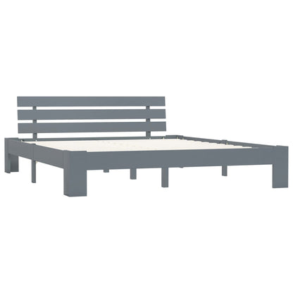 Estrutura de cama 180x200 cm pinho maciço cinzento