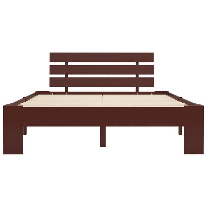 Estrutura de cama 120x200 cm pinho maciço castanho-escuro