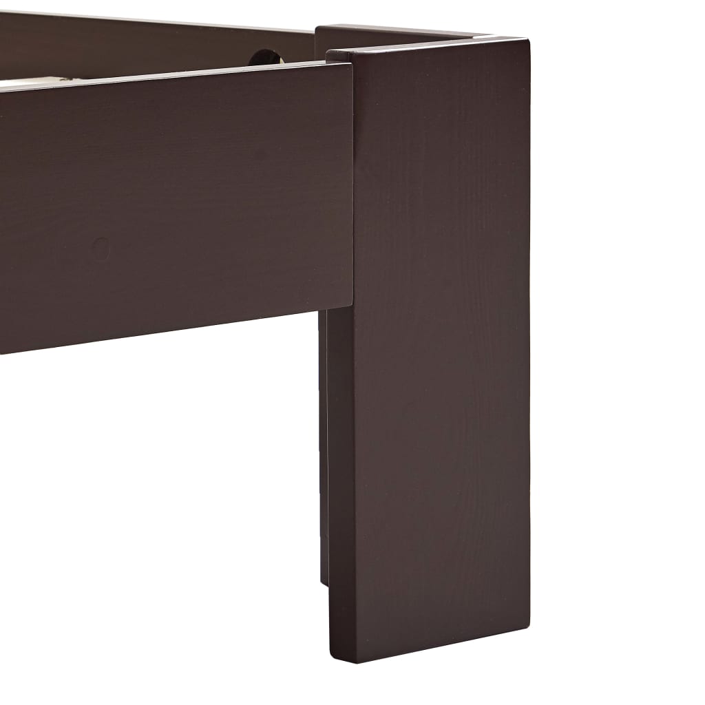 Estrutura de cama 120x200 cm pinho maciço castanho-escuro