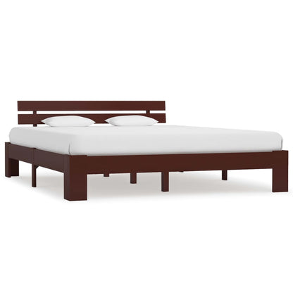 Estrutura de cama 180x200 cm pinho maciço castanho-escuro