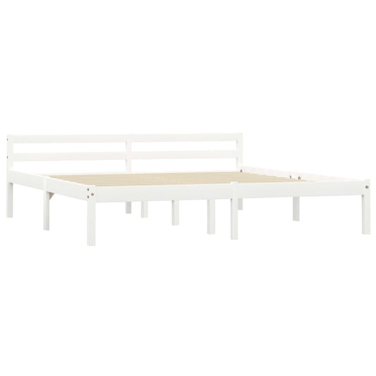 Estrutura de cama 180x200 cm pinho maciço branco