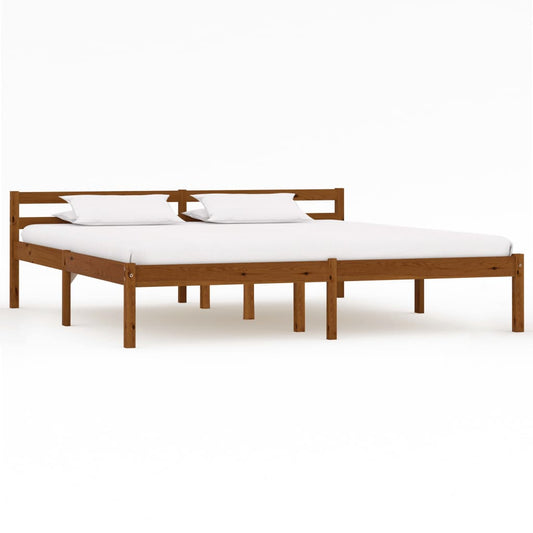 Estrutura de cama 180x200 cm madeira pinho maciço castanho mel