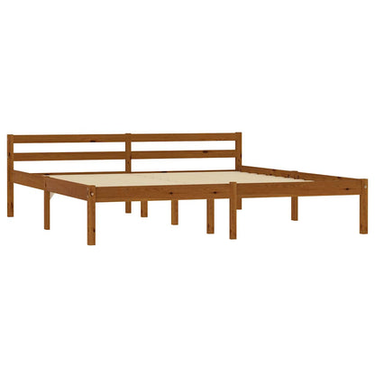 Estrutura de cama 180x200 cm madeira pinho maciço castanho mel