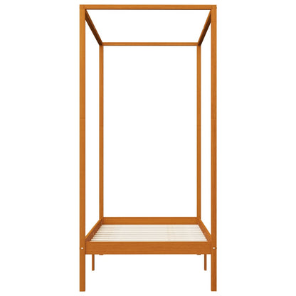 Estrutura de cama com toldo 90x200 cm pinho maciço castanho mel