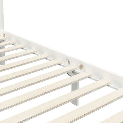 Estrutura de cama com toldo 90x200 cm pinho maciço branco